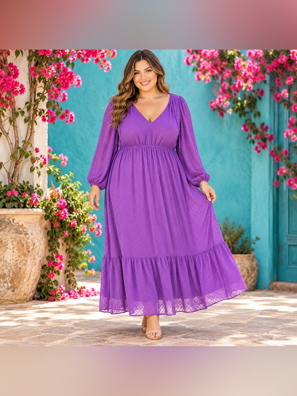 Torrid purple maxi dress size 2x new